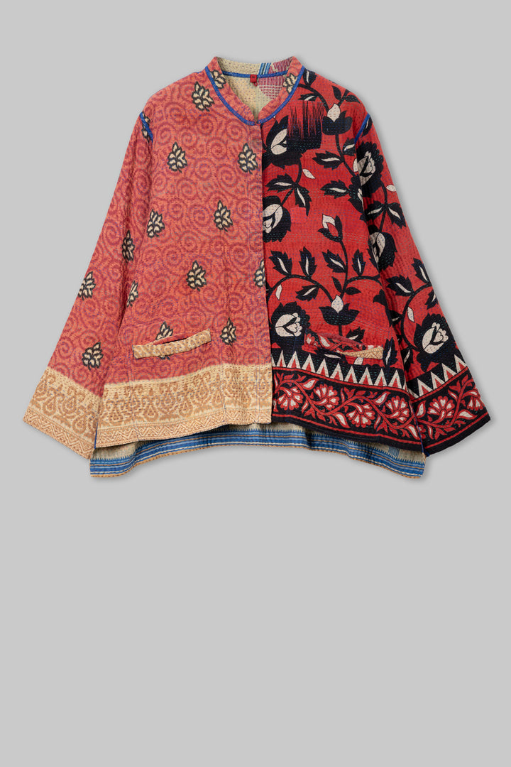 Vintage Cotton Kantha Kaftan JKT Short