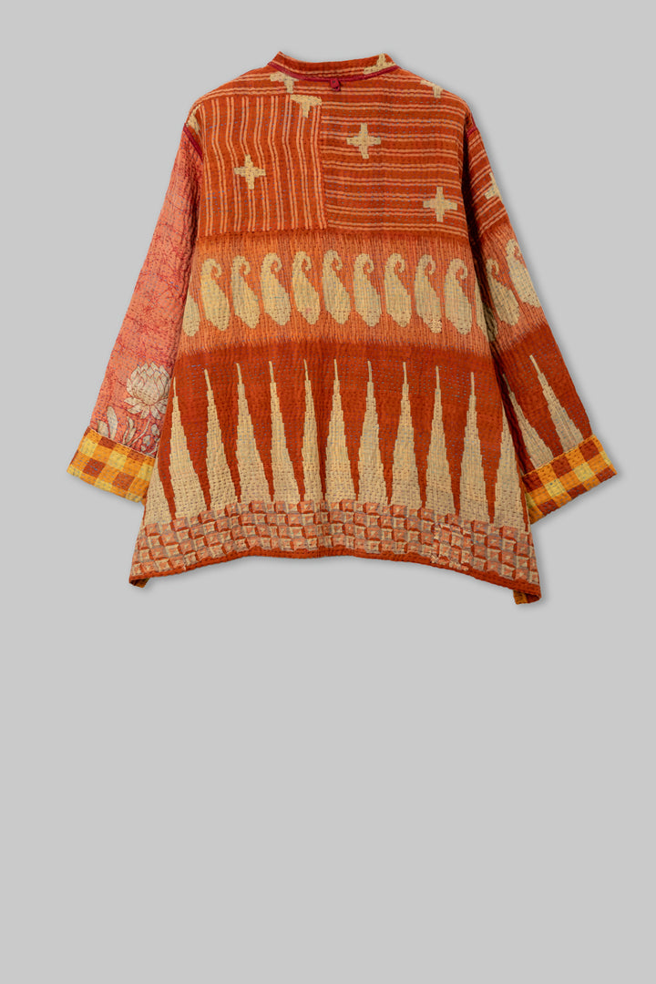 Vintage Cotton Kantha Kaftan JKT Short