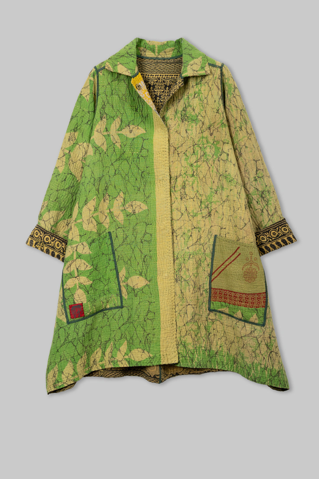 Vintage Cotton Kantha  A-Line Duster