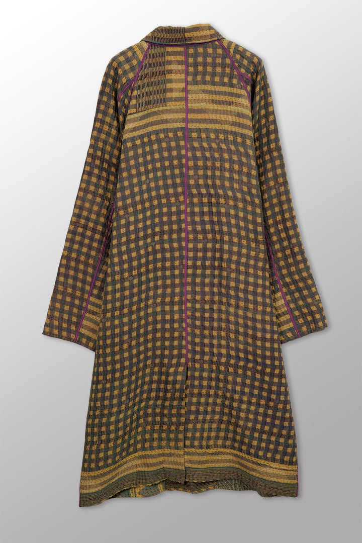 Vintage Cotton Kantha Raglan Sleeve Coat