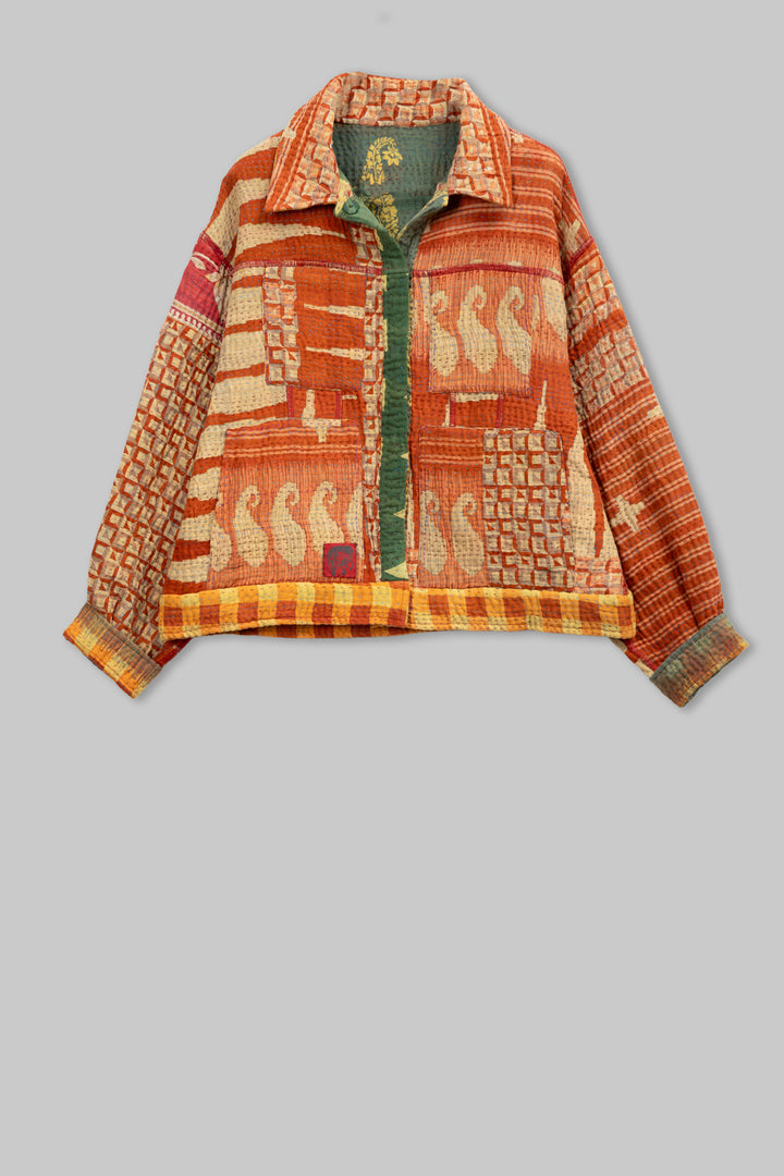Vintage Cotton Kantha Oversized Tucker JKT