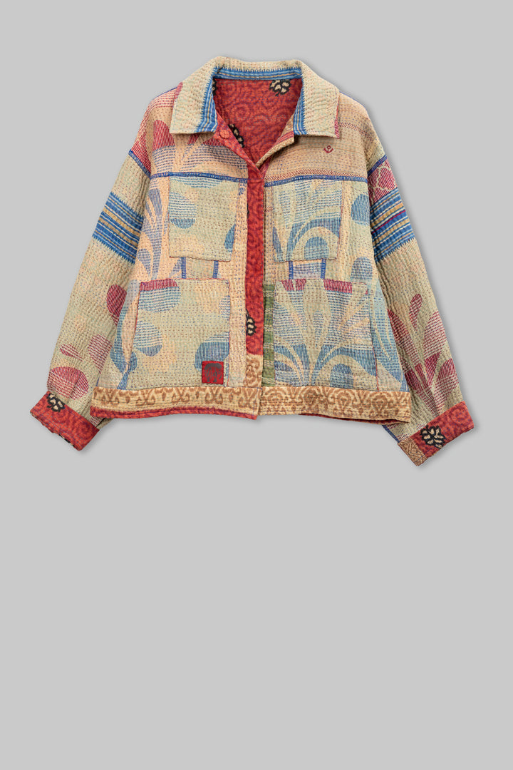 Vintage Cotton Kantha Oversized Tucker JKT