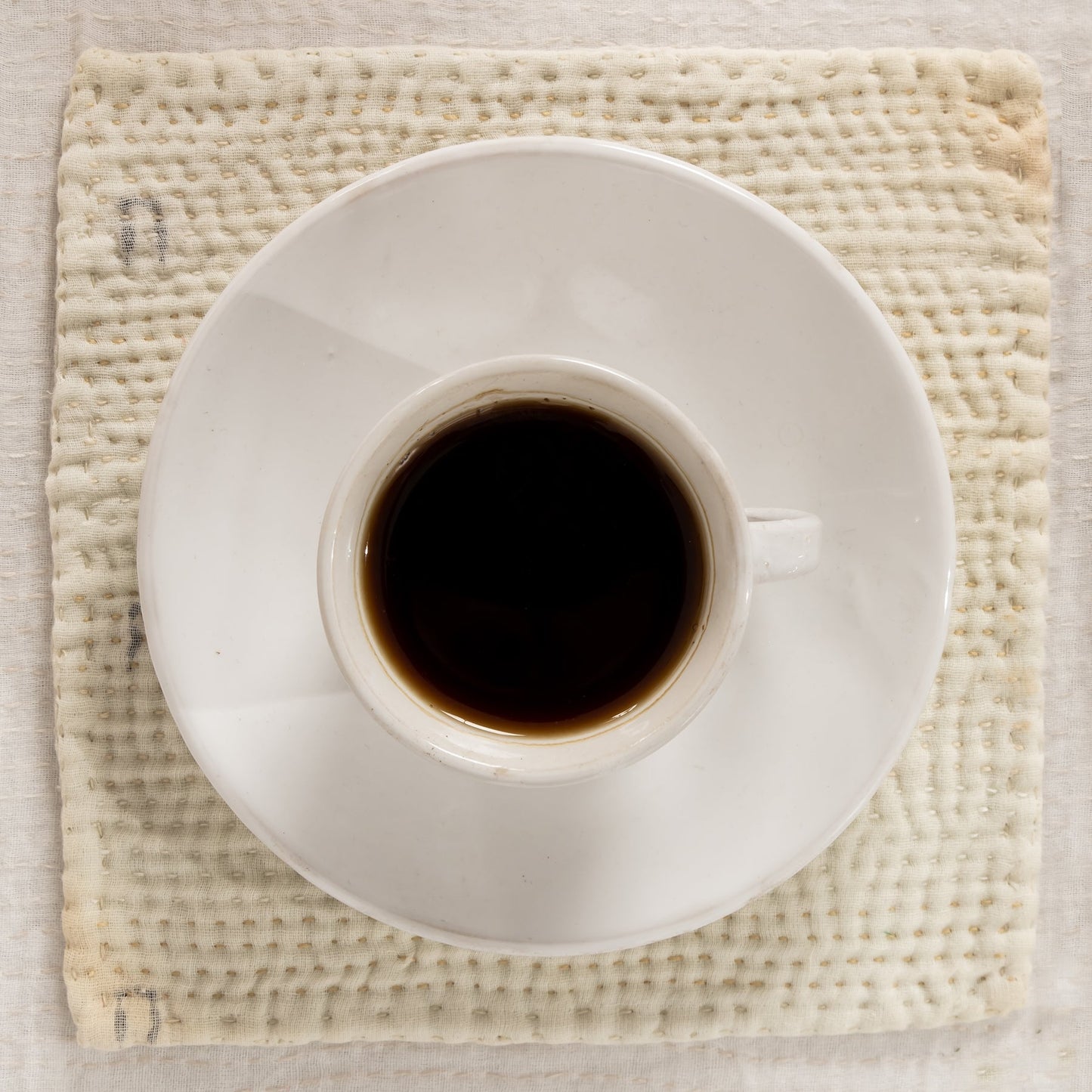 Mosaic Fray Handmade vintage Kantha Coaster - Cauliflower (Set of 2)