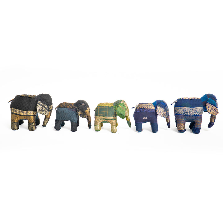 Green Jewel Striped Elephant Soft Toy