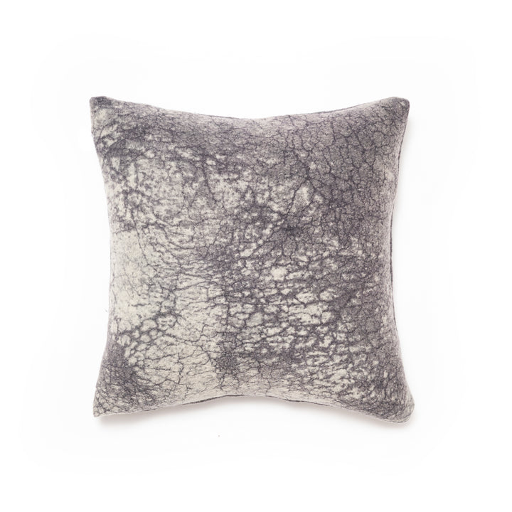Grey Mist Mud Dye Melange Wool Cushion