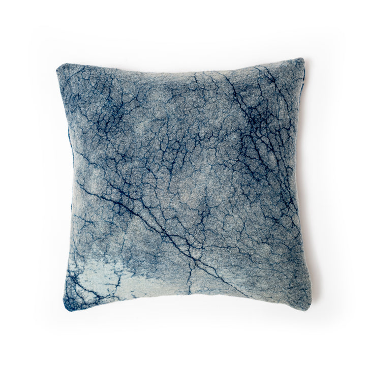 Indigo Mud Dye Melang Wool  Cushion