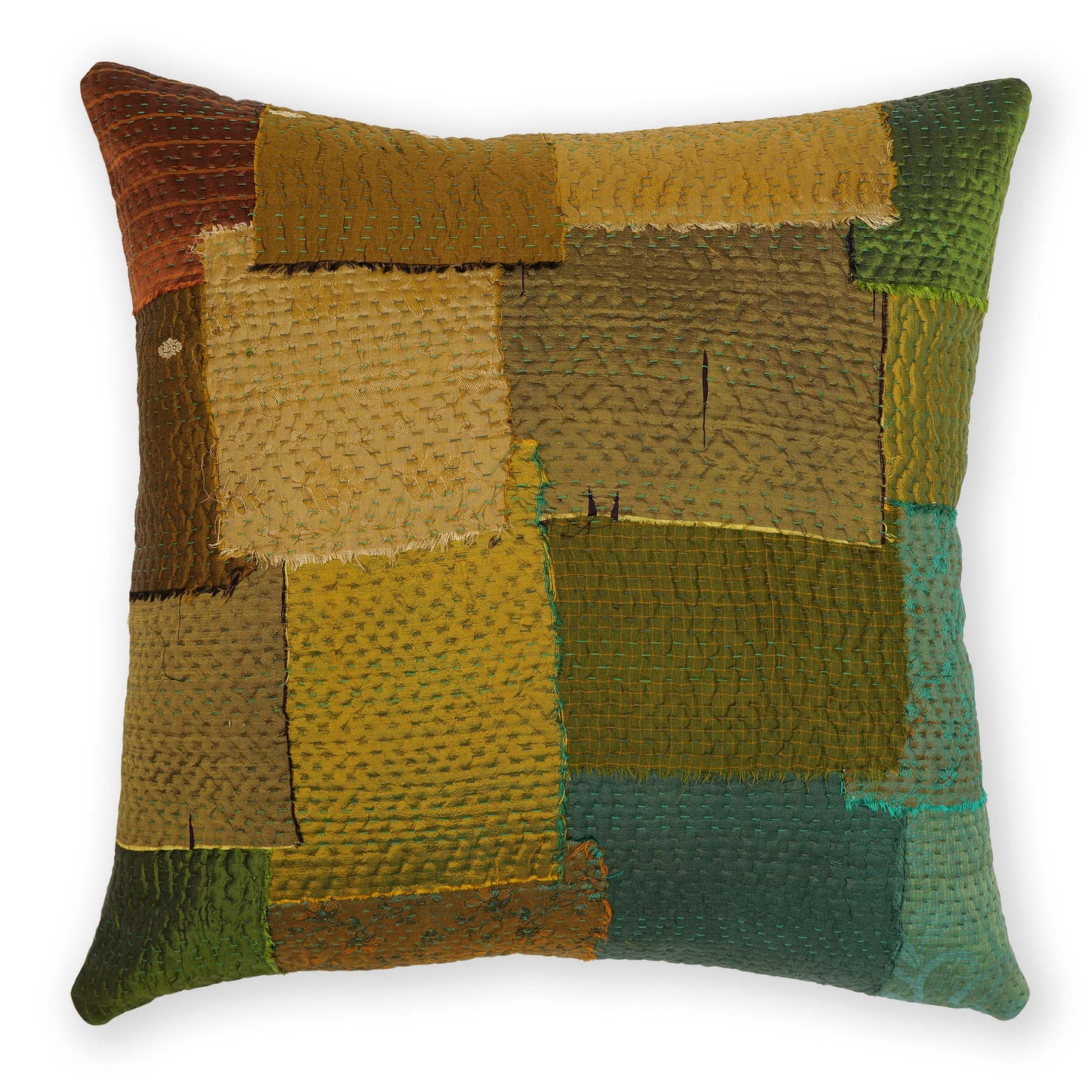Greenlake Fray Patch Cushion Cover
