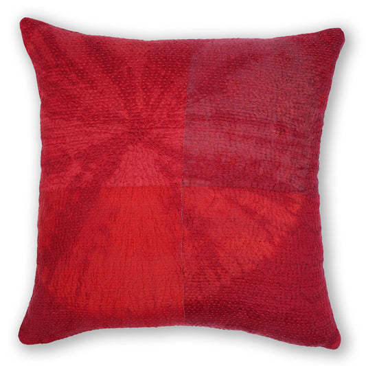 Dessert Flower Circle Tie Dye Cushion - Red