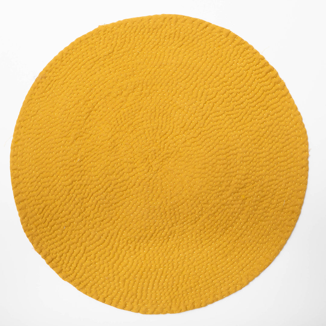 Printed Fray Golden Yellow Rose Placemat - Set of 2