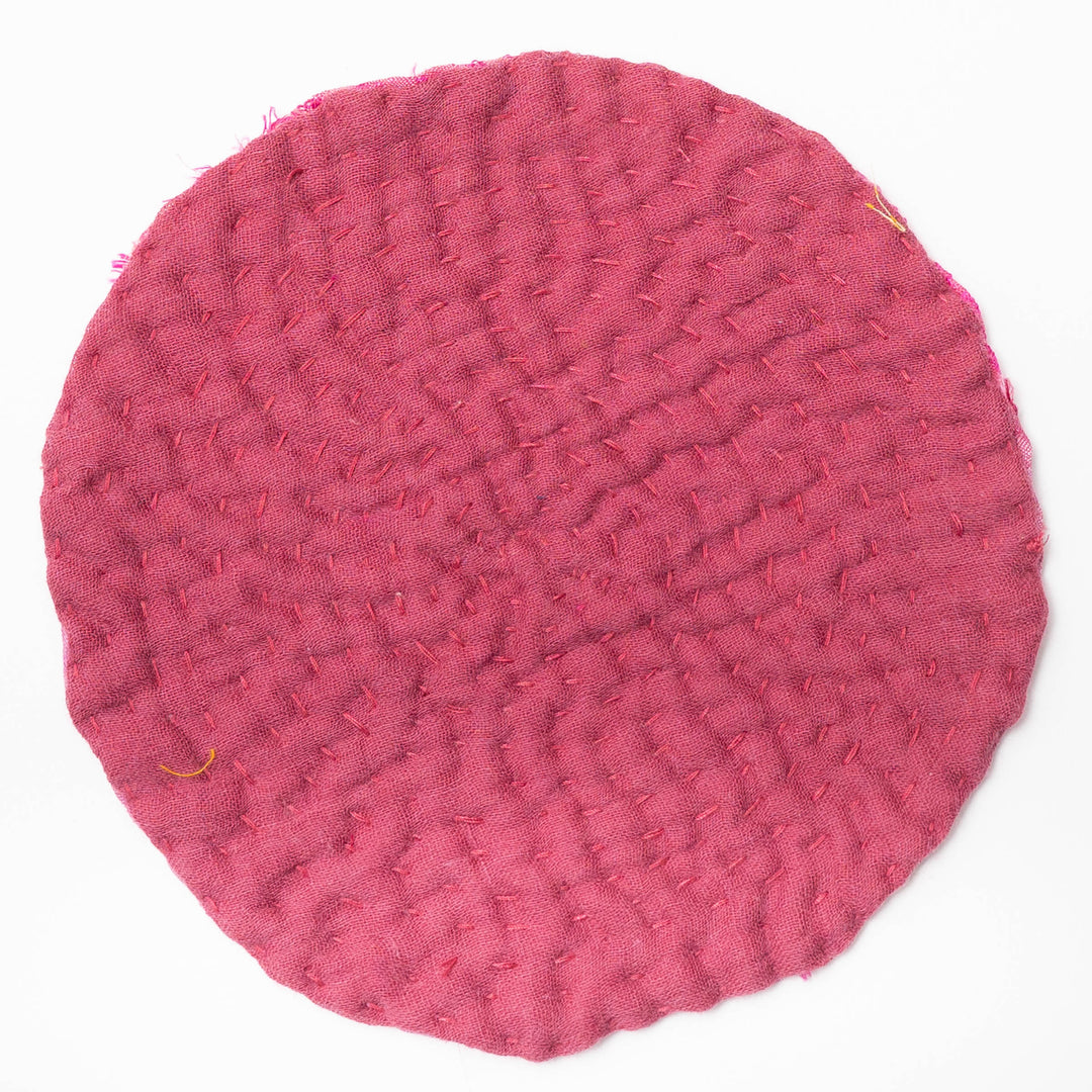 Printed Fray Pink Rose Coaster