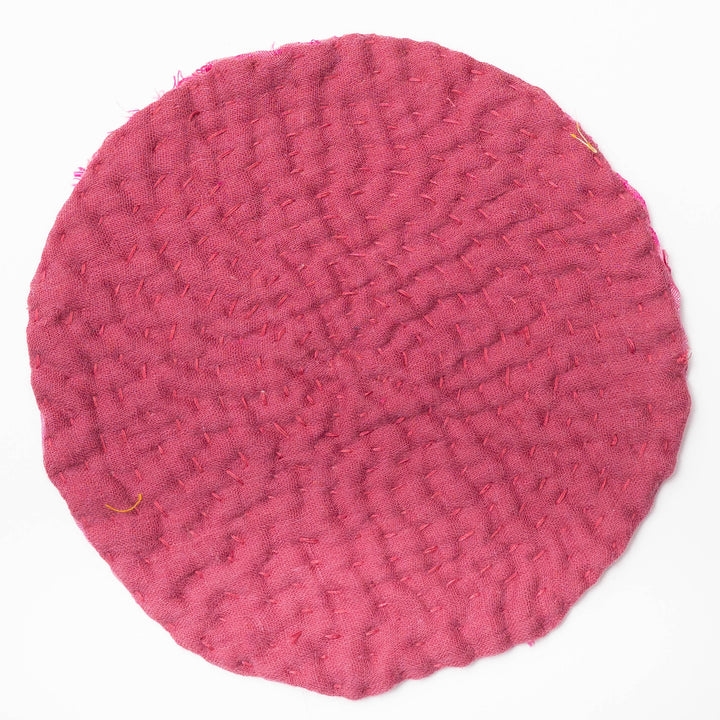 Printed Fray Pink Rose Coaster