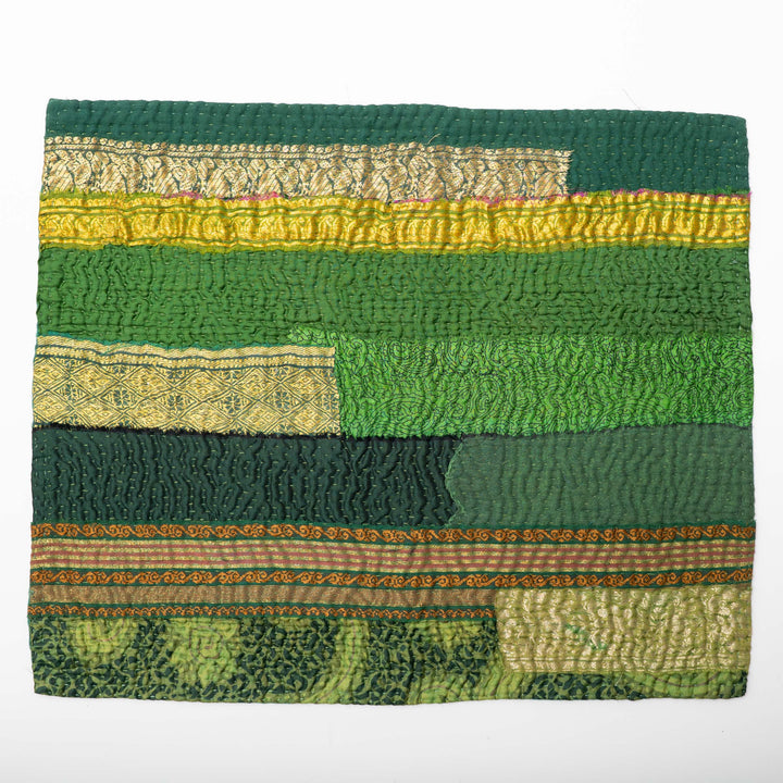 Green Jewel Striped  Kantha Placemat