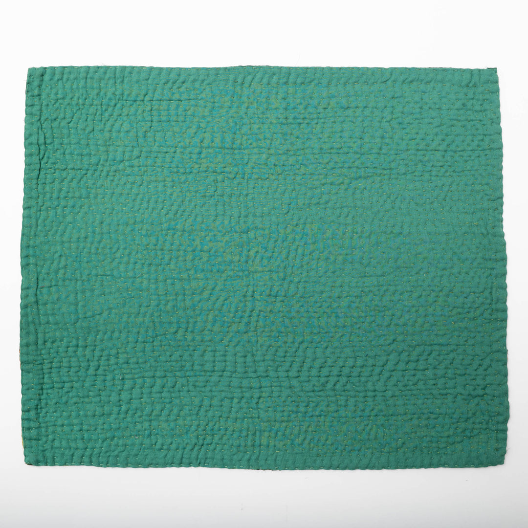 Green Jewel Striped  Kantha Placemat
