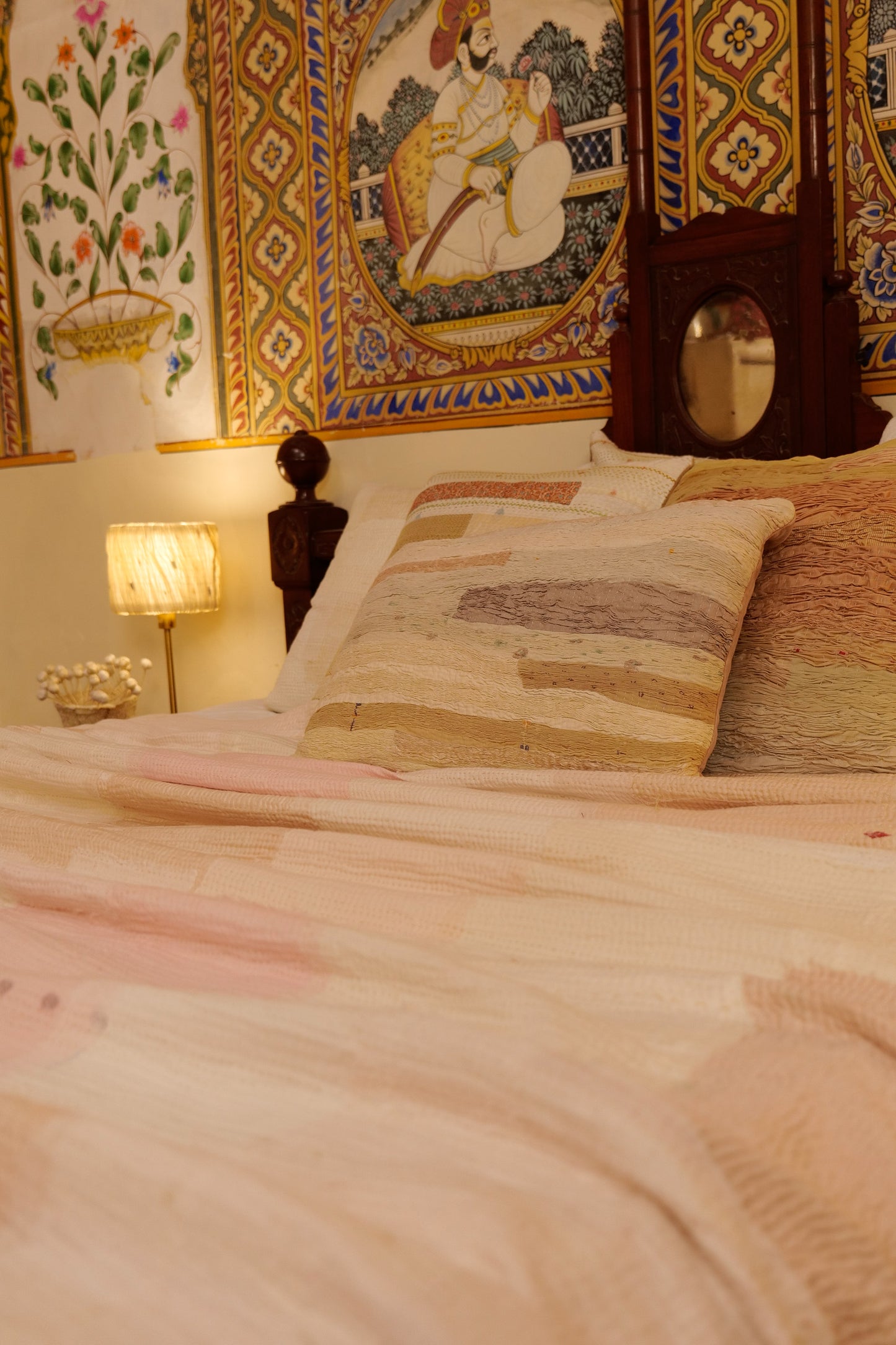 New Dawn Saree Pleated Ivory - Night Lampshade