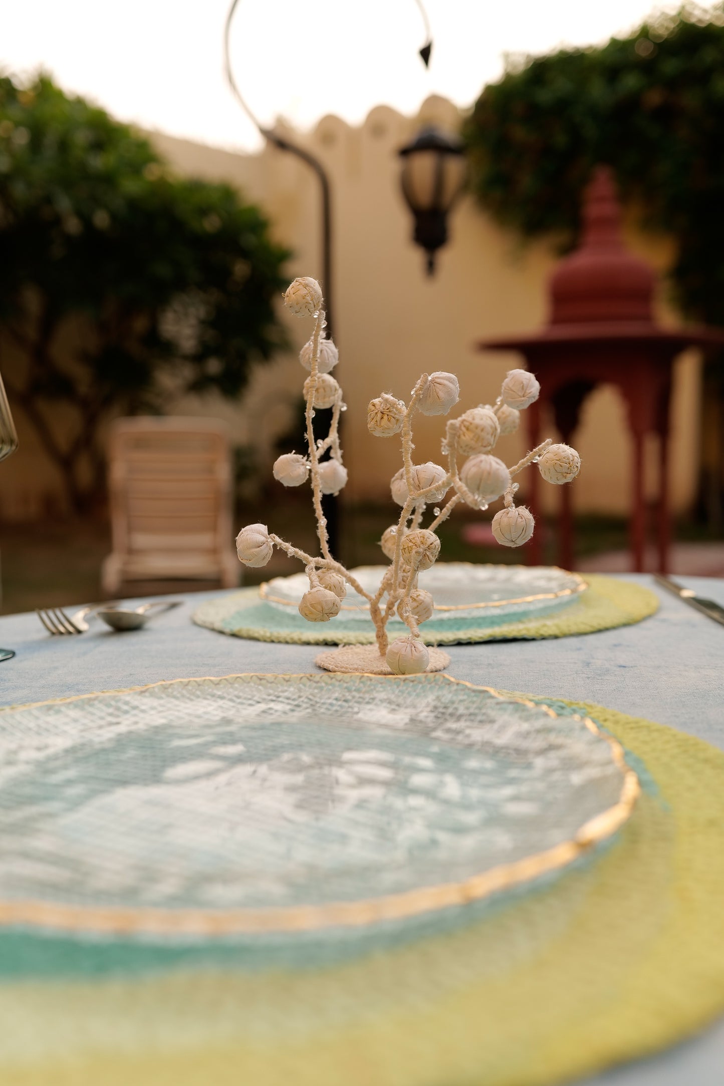 Ivory Twig Tree (metallic kantha)
