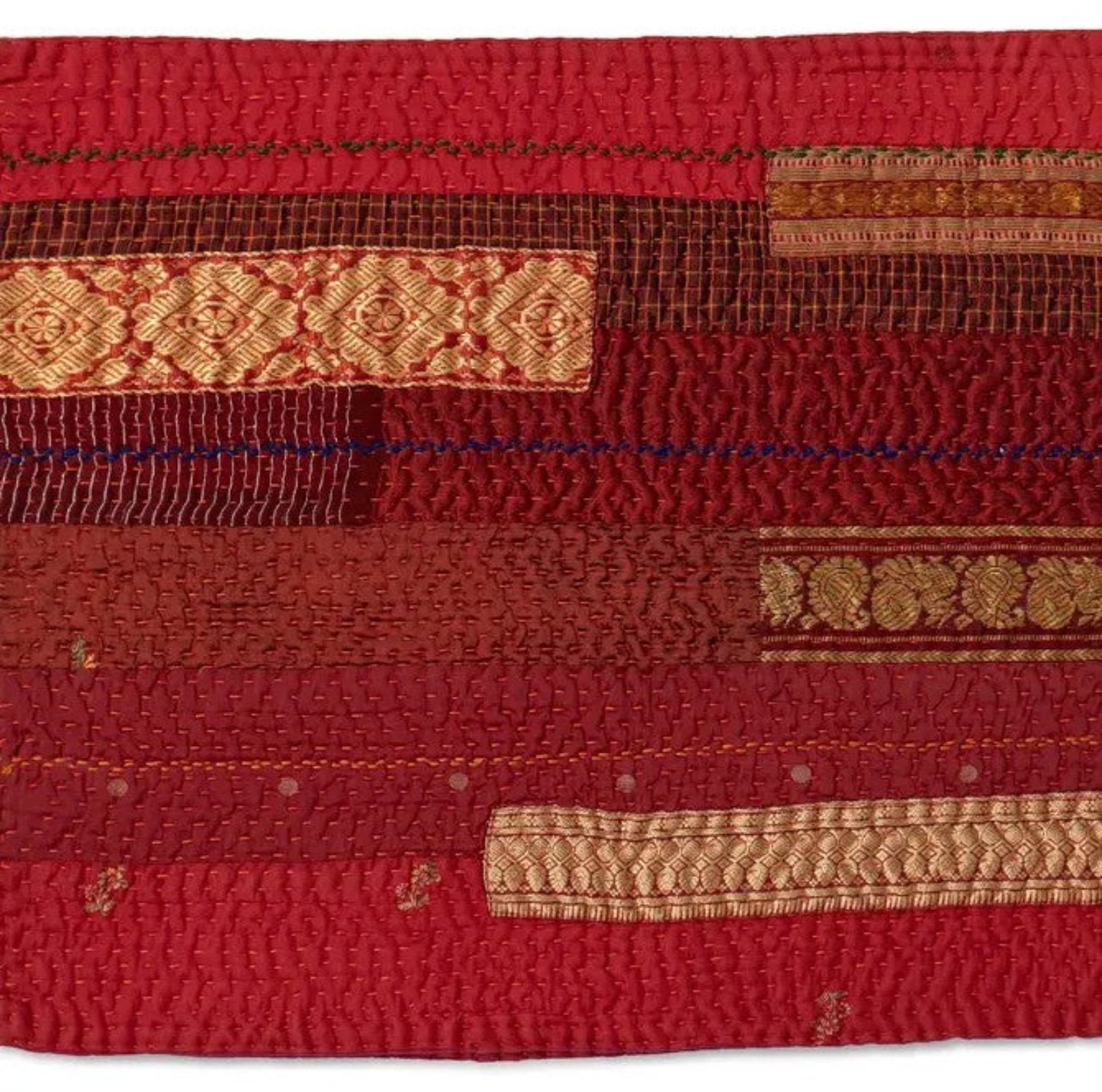 Red Jewel Striped  Kantha Placemat (Set of 2)