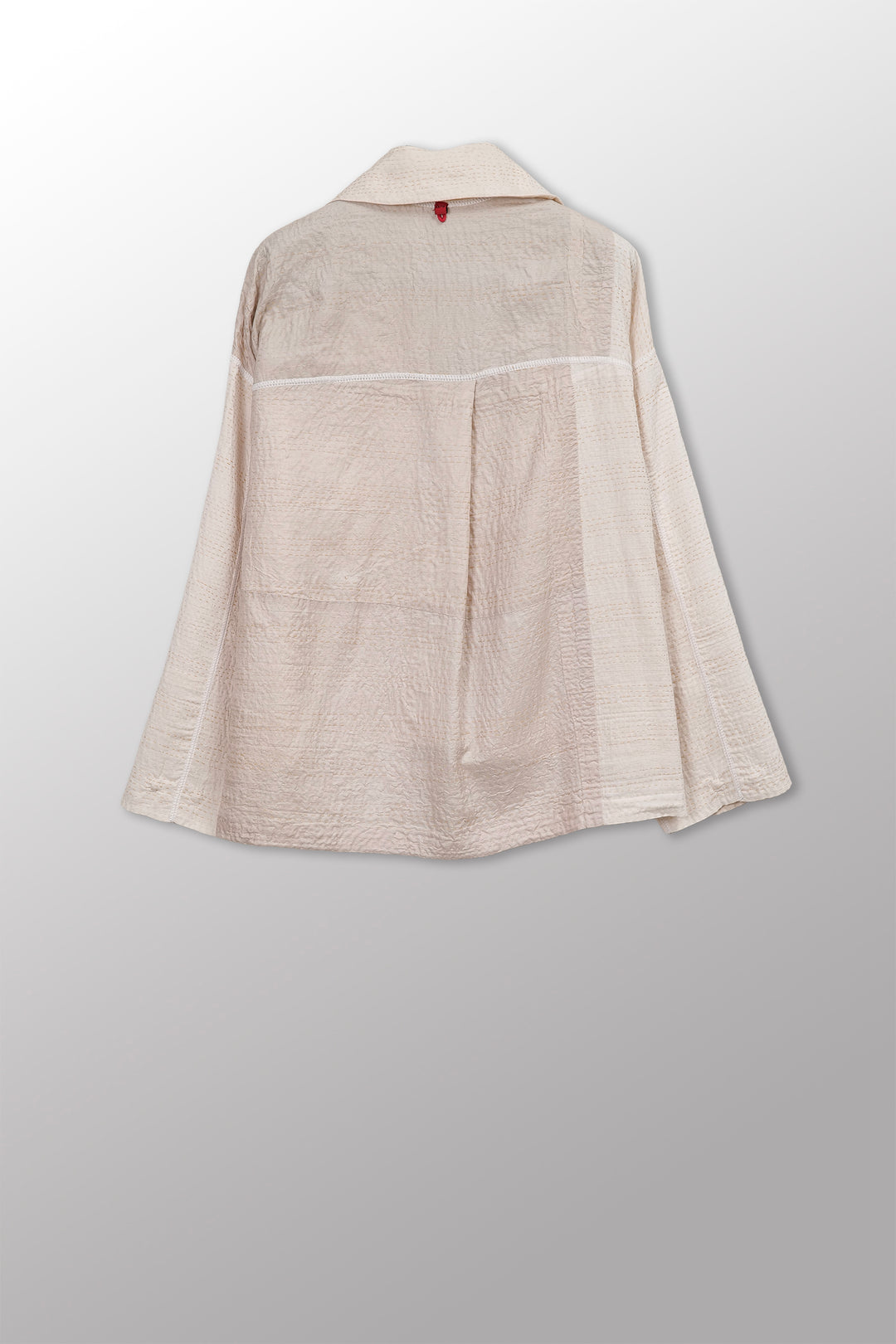 Jaipur White Kantha Cropped Shirt Jkt