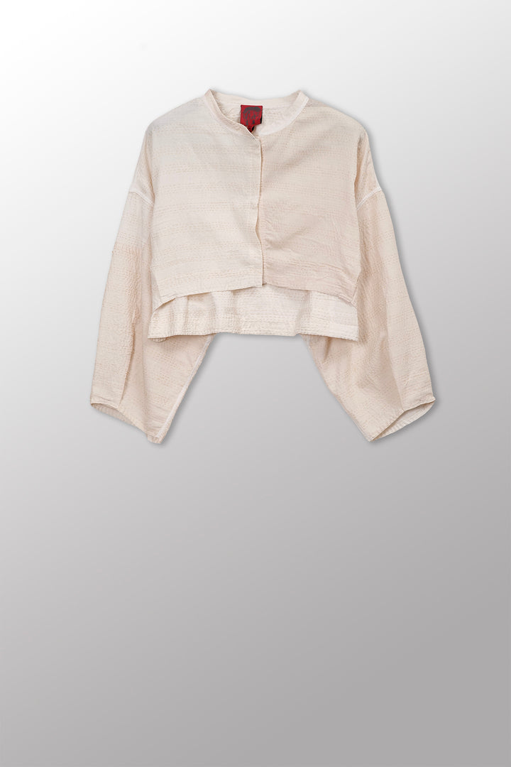 Jaipur White Kantha Sleeve Jacket