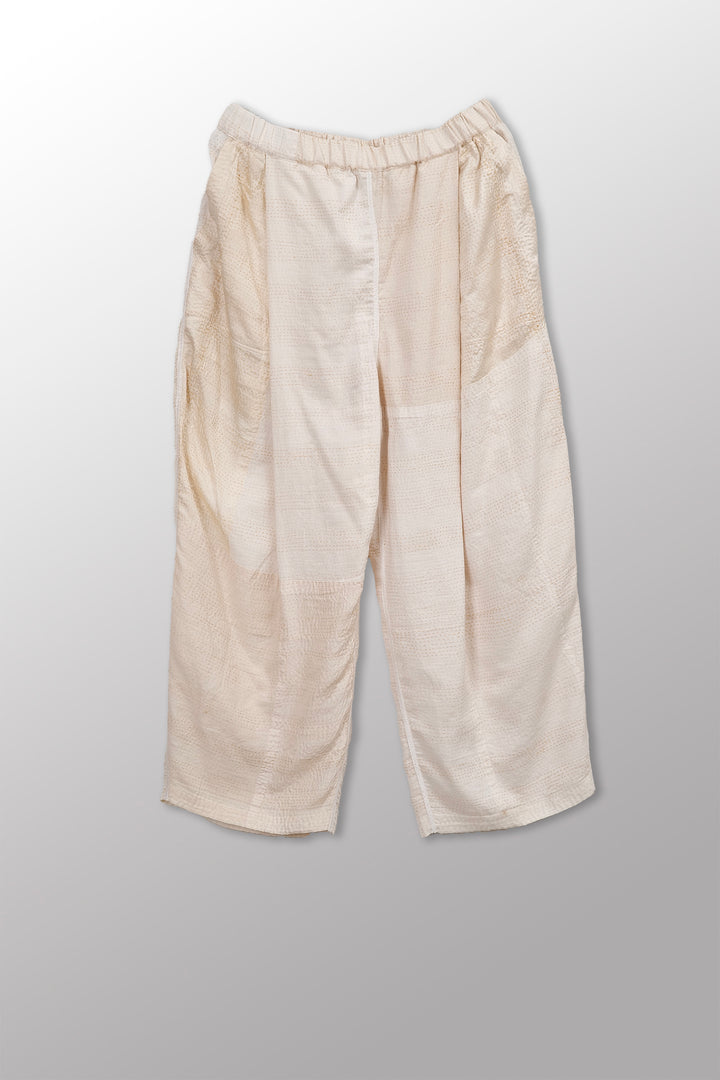 Jaipur White Kantha Baggy Pants