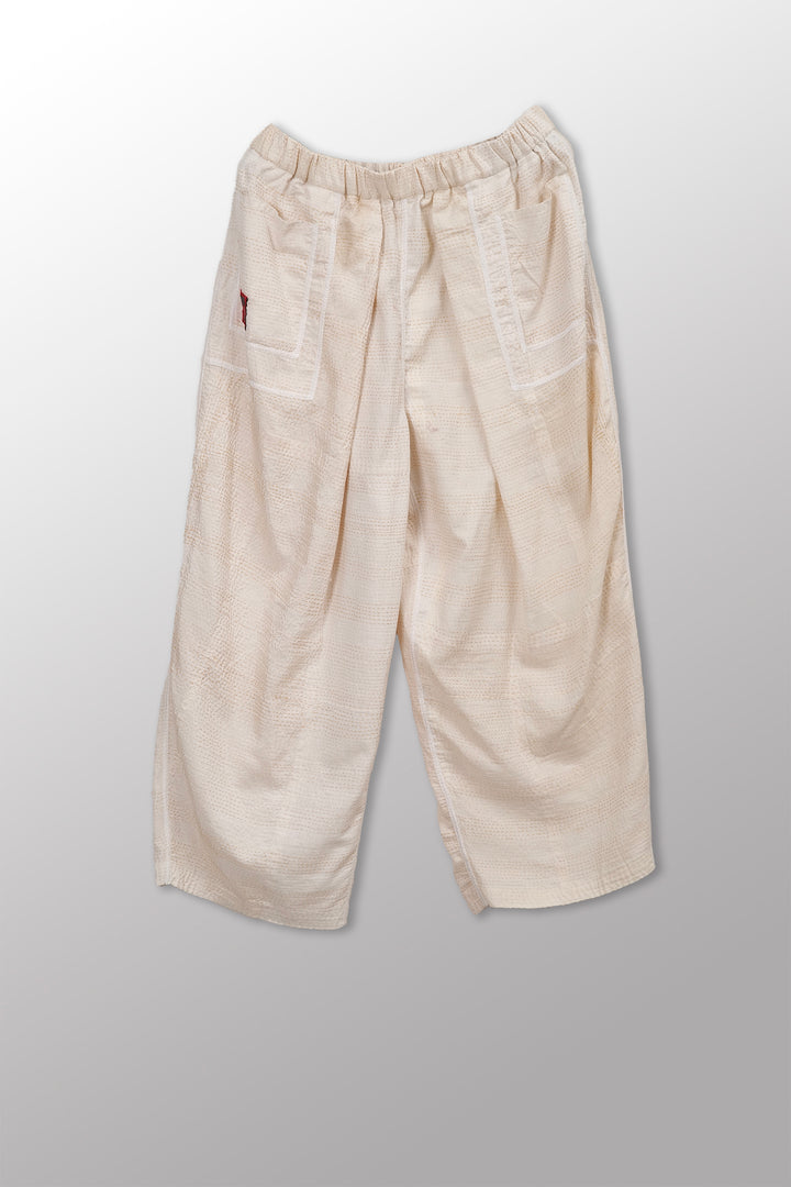 Jaipur White Kantha Baggy Pants