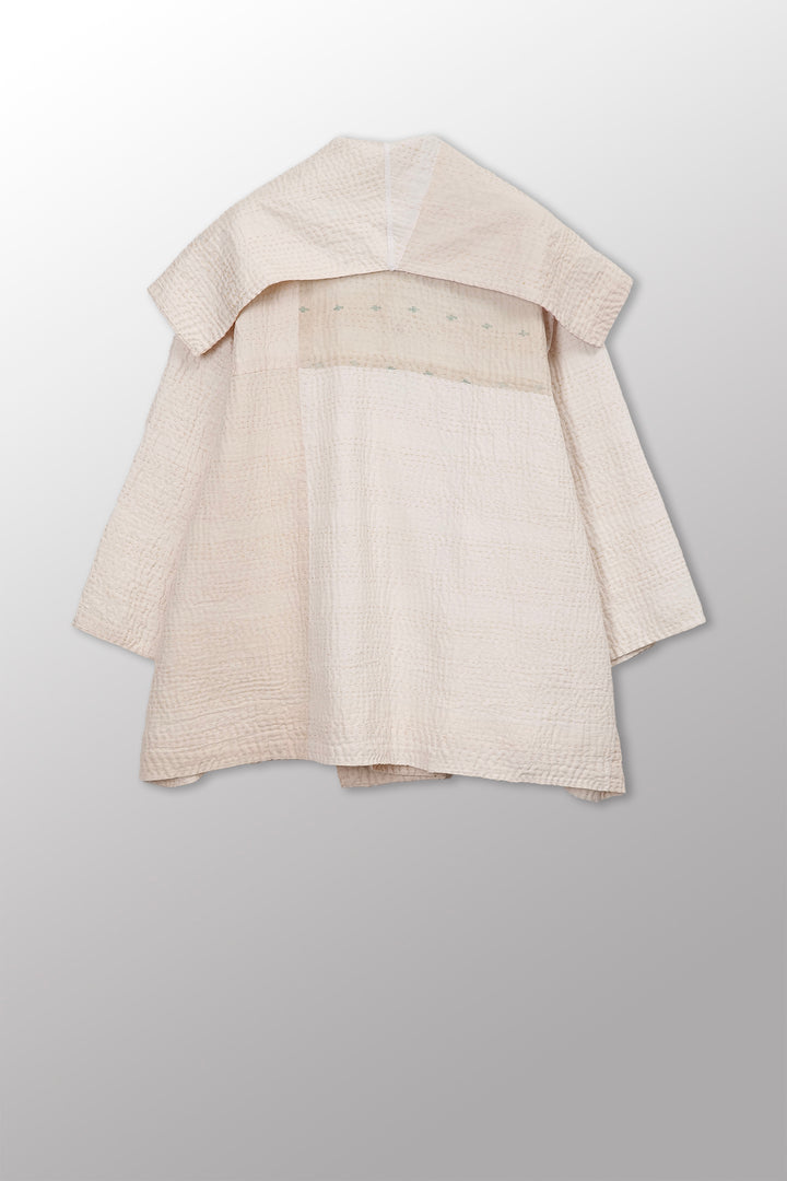 Jaipur White Kantha Flare JKT