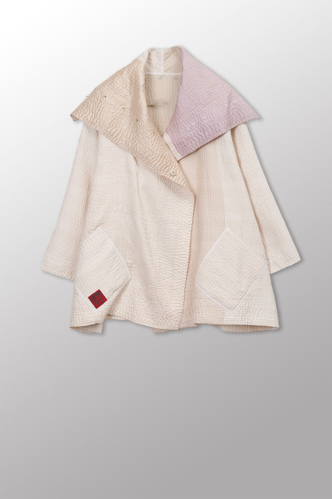 Jaipur White Kantha Flare JKT