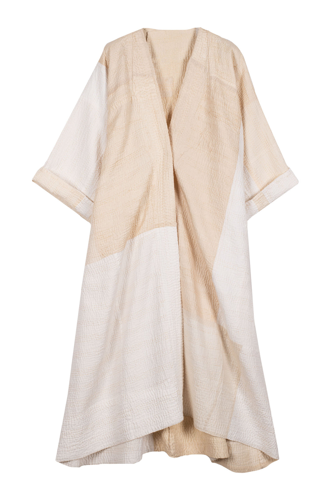 Jaipur White Kantha KImono Maxi