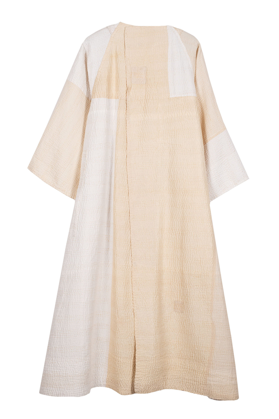 Jaipur White Kantha KImono Maxi