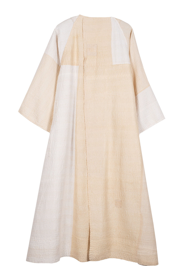 Jaipur White Kantha KImono Maxi