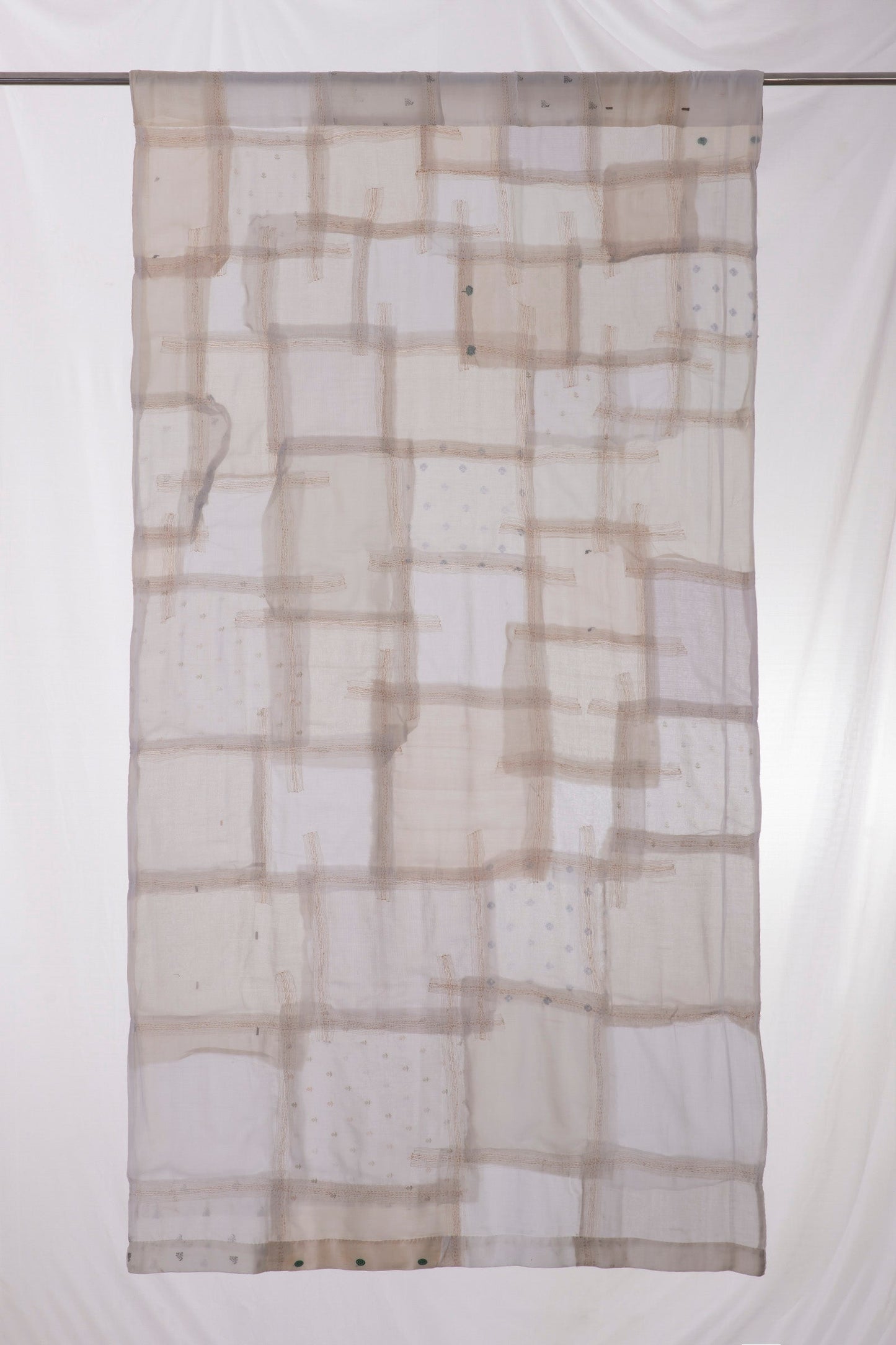 Kantha Mosaic Patch Curtain - Ivory
