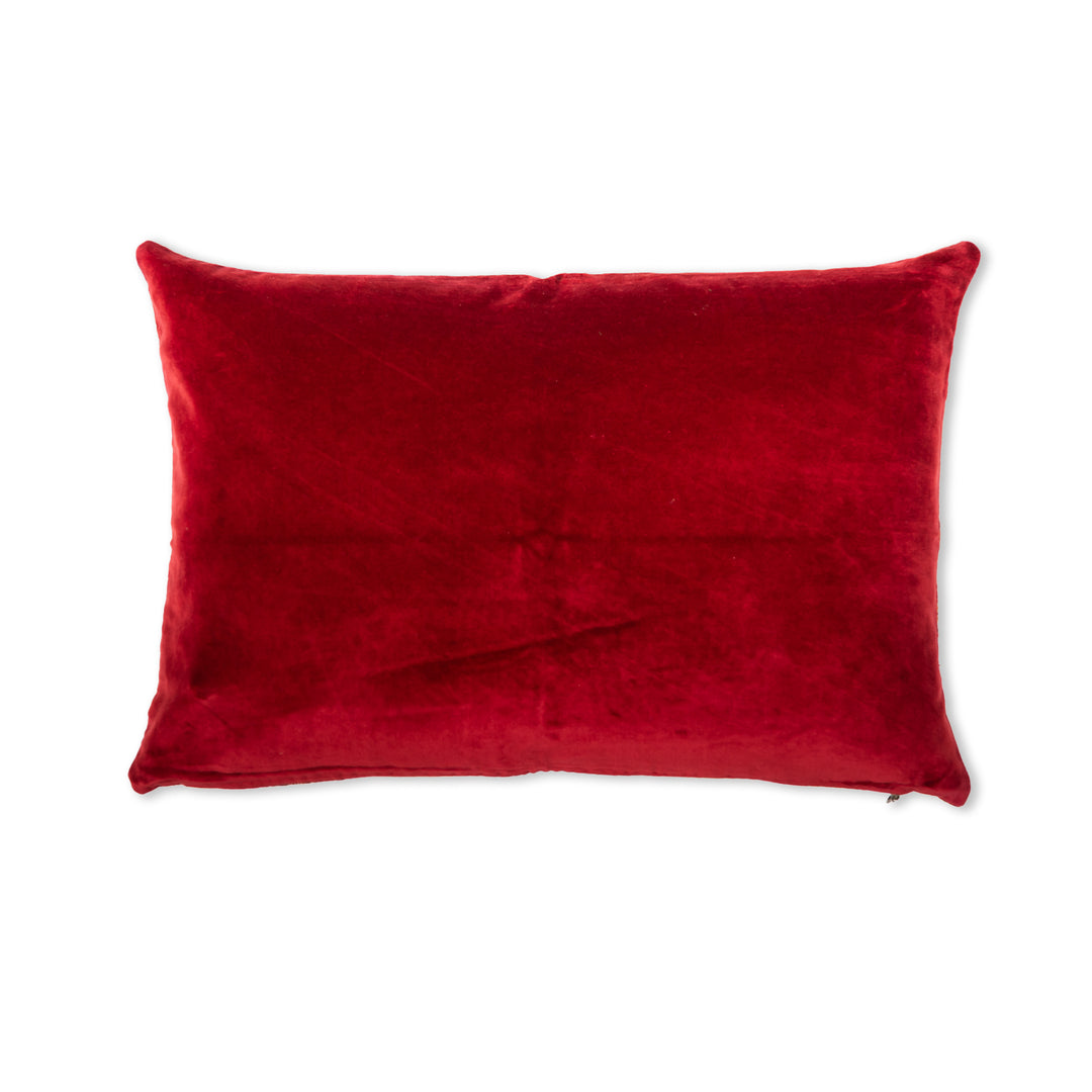 Vintage Kantha Pillow with Velvet Backing
