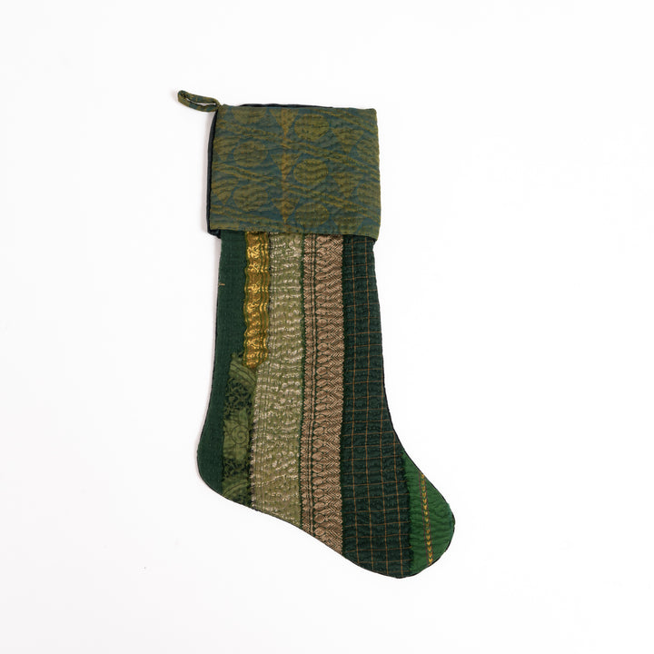 Green Jewel Striped Stocking