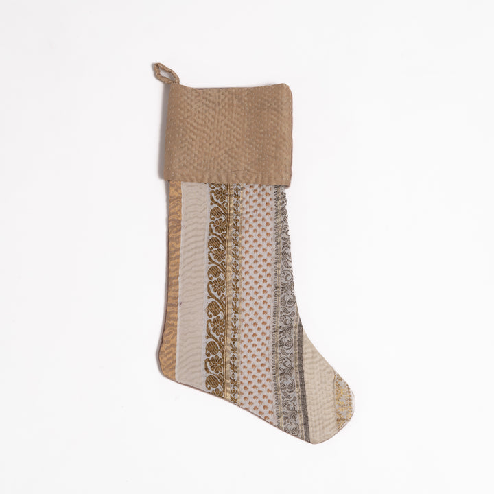 Ivory Jewel Striped Stocking