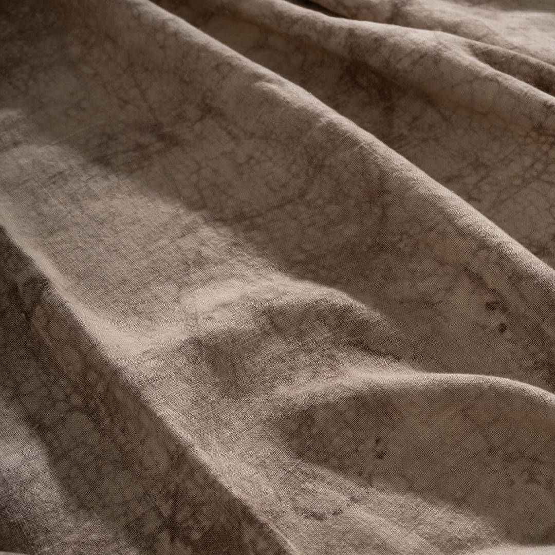 Linen Mud Dye  Kantha  New Dawn Table Cover