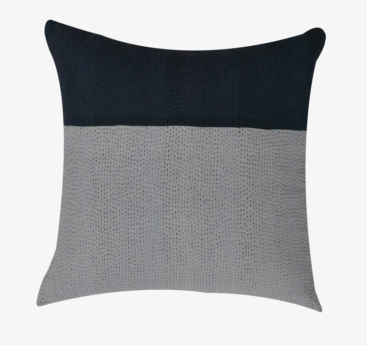 Monotone Ikat Handmade Vintage Kantha Pillow Sham -Monotone Black