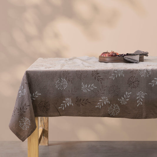 Ombre Patch Vintage Cotton Kantha Table Cover- Chocolate