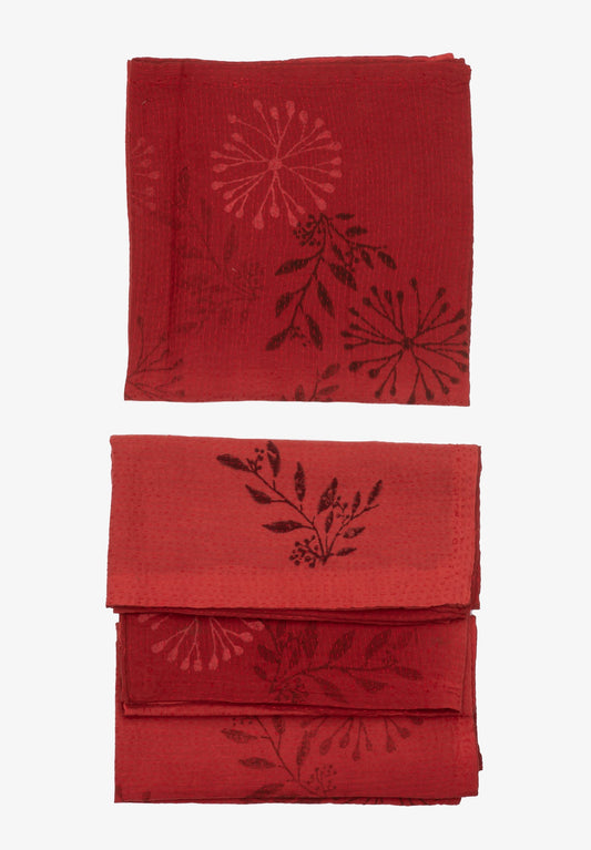 Ombre Handmade Kantha Napkin - Orange (SET OF 2)