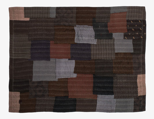 Ombre with Fray Handmade Vintage Kantha Throw - Yellow Stone