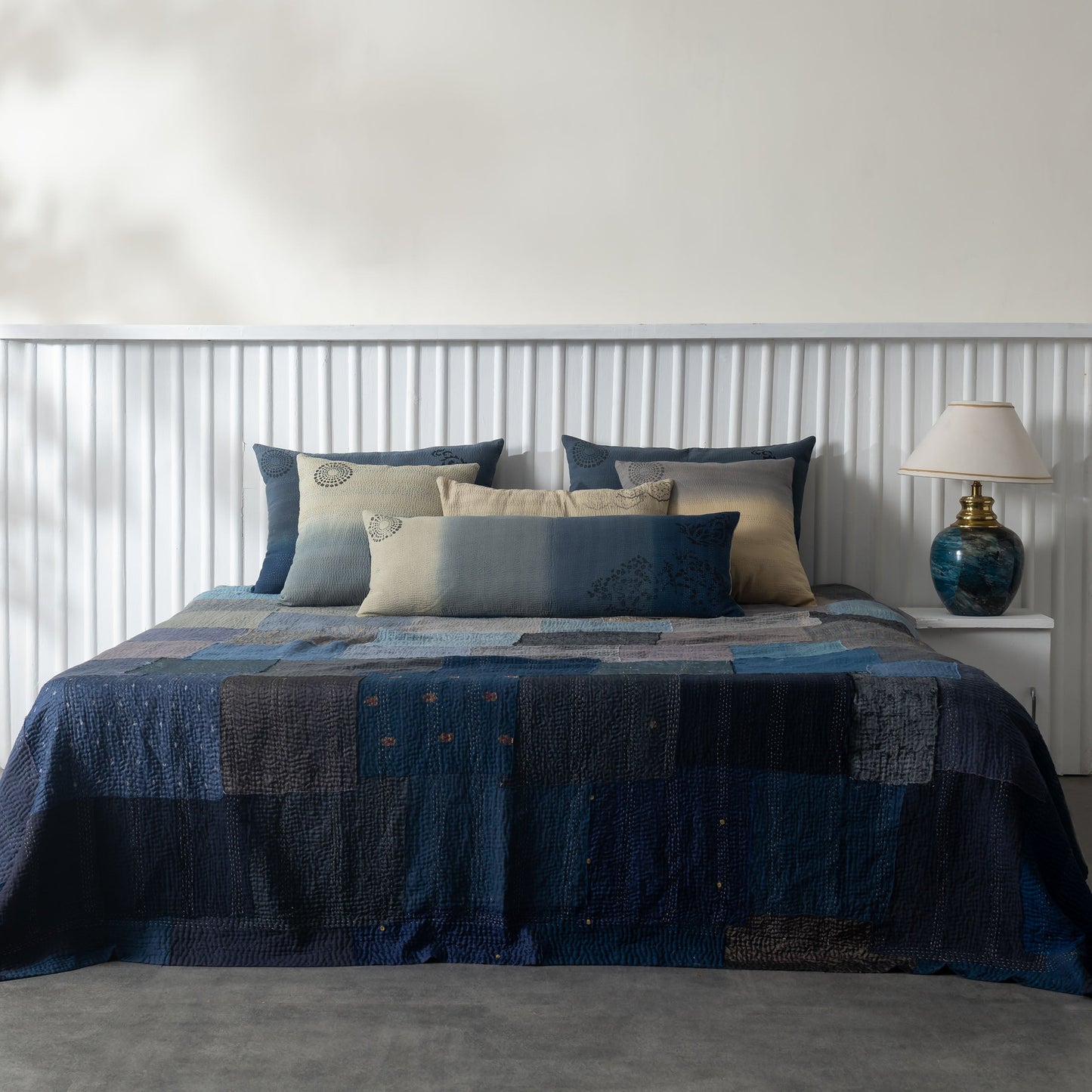 Ombre with Fray Patch Handmade Vintage Quilt