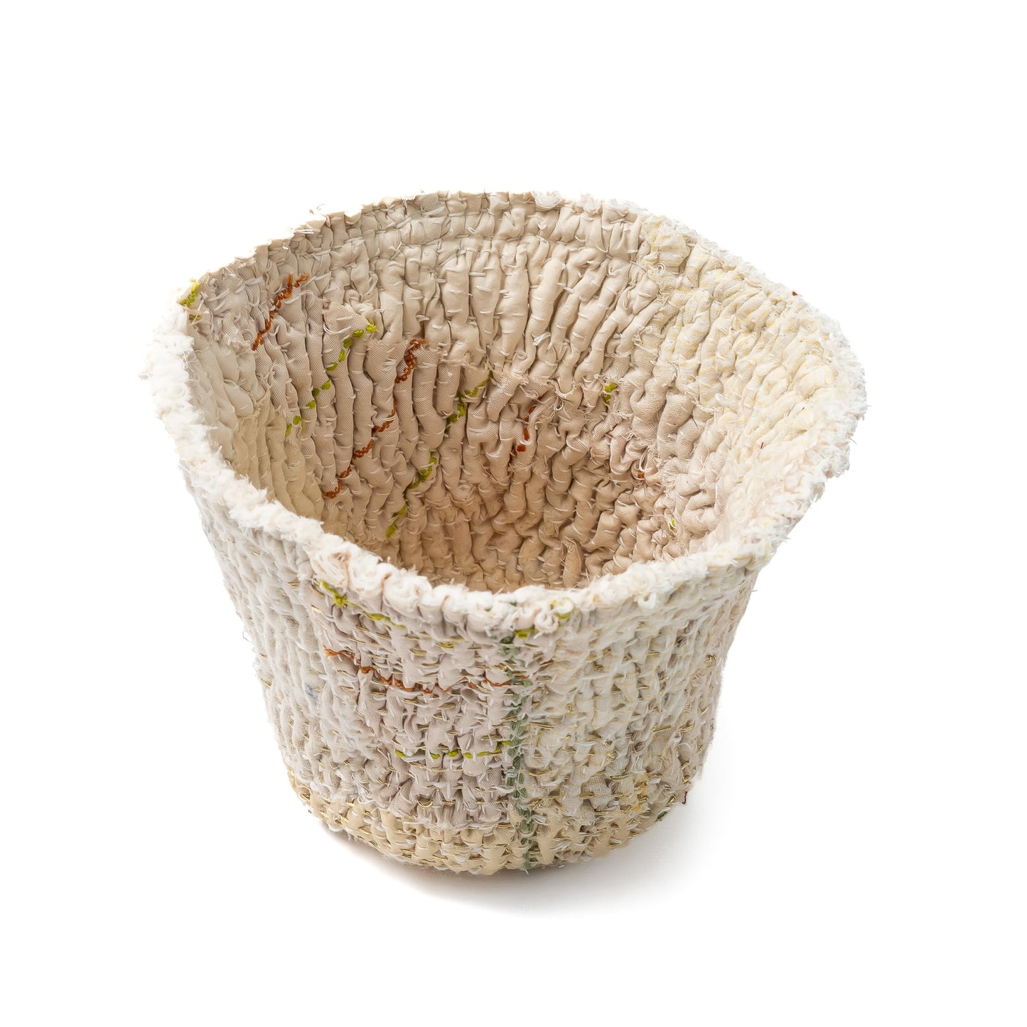 Handcrafted Kantha Rose Bowls (metallic kantha)-Deep Bowl-Ivory