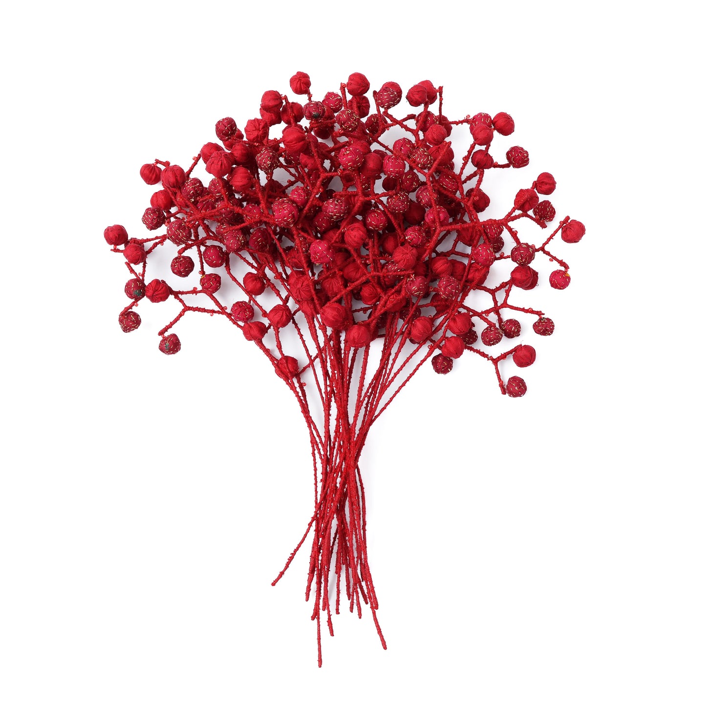 Red Bouquet (metallic kantha)