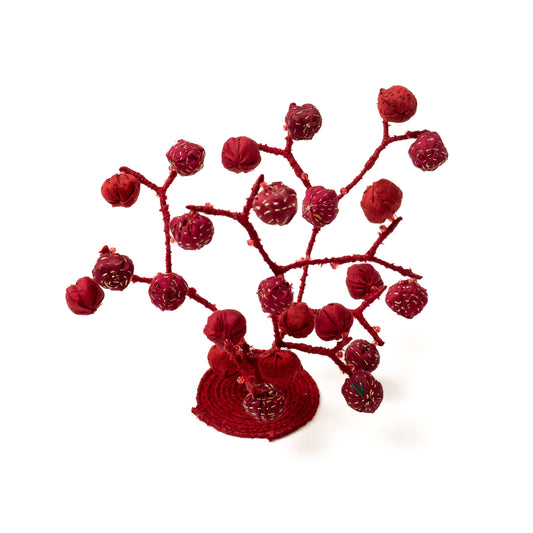 Red Twig Tree (metallic kantha)