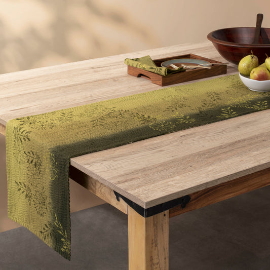 Ombre Patch Handmade Table Runner - Green