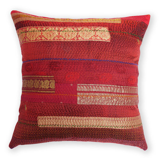 Red Jewel Striped Cushion