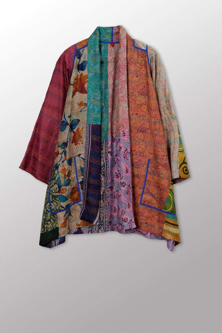 Vintage  Silk Kantha - A-Line JKT
