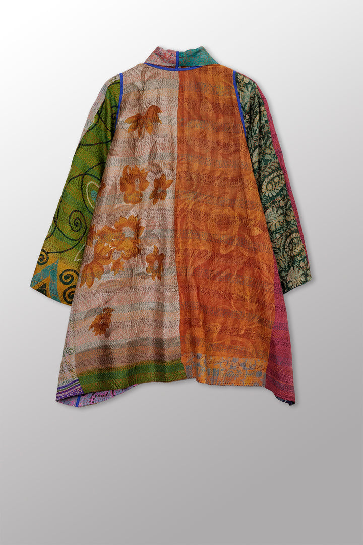 Vintage  Silk Kantha - A-Line JKT