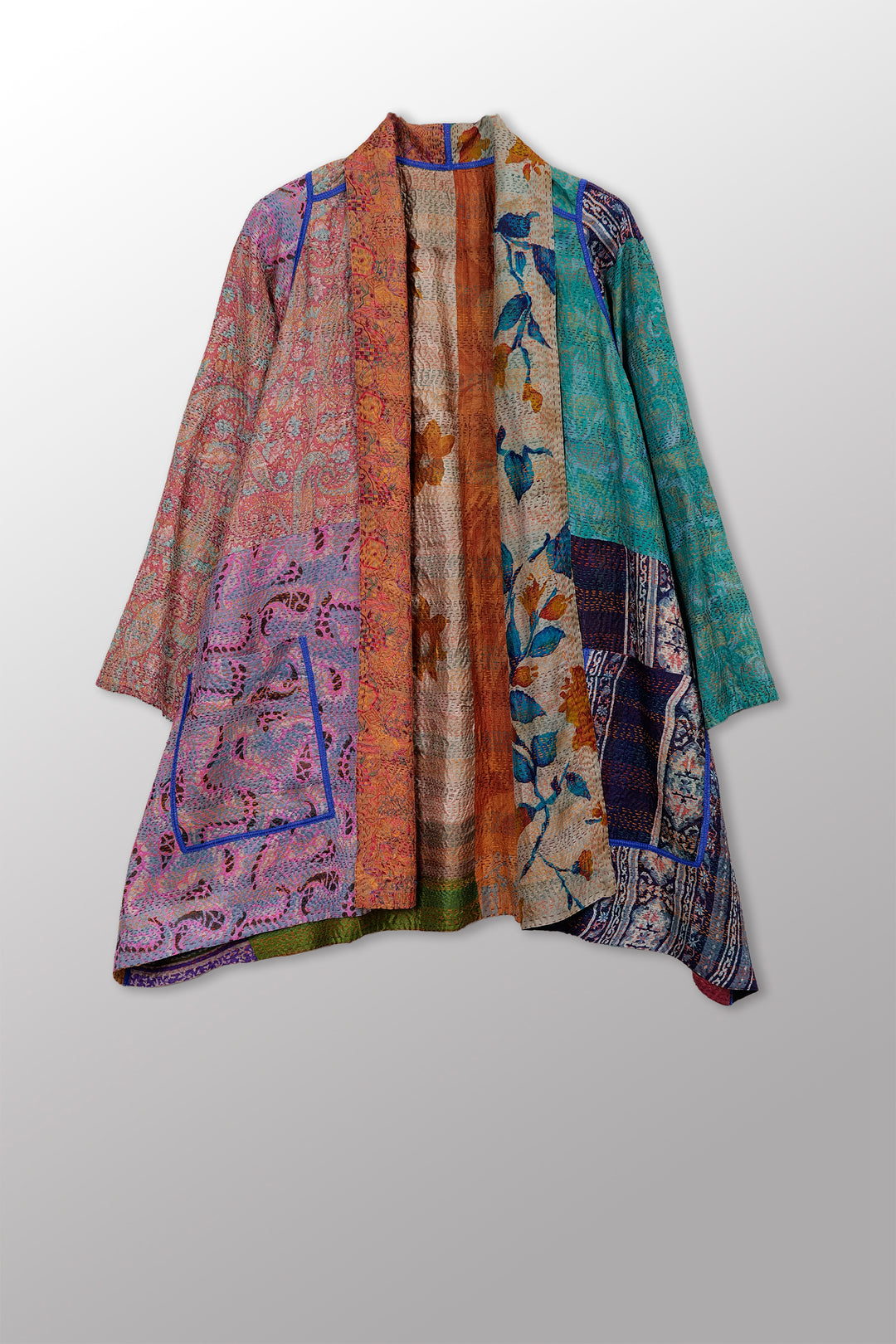 Vintage  Silk Kantha - A-Line JKT