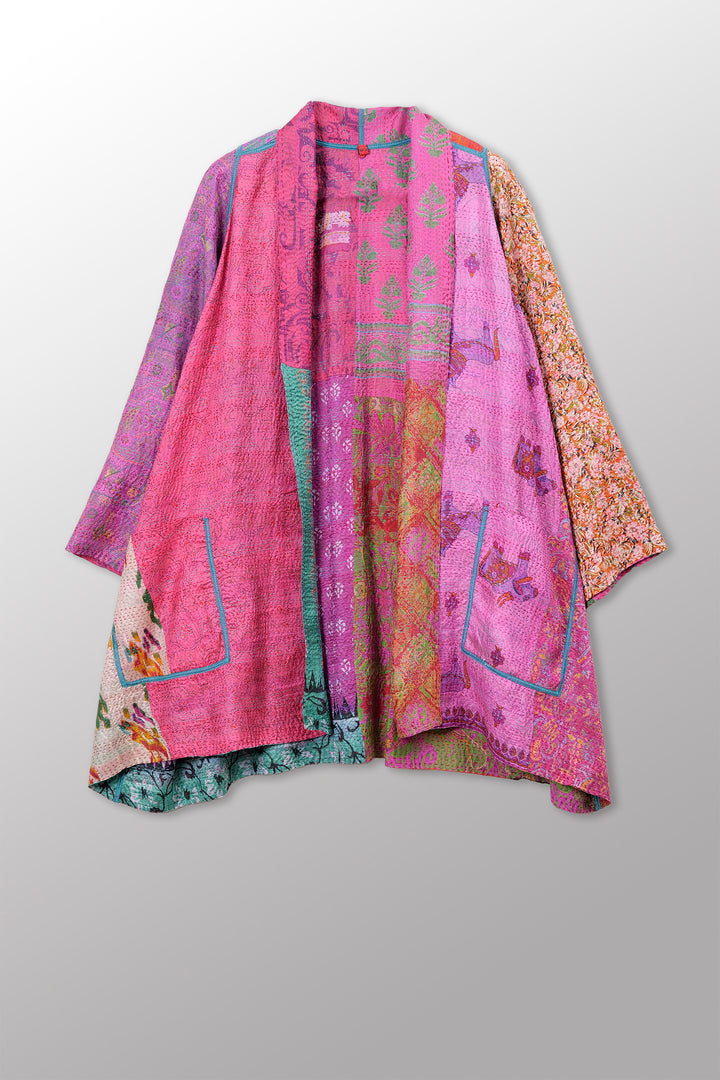 Vintage Silk Kantha A-Line JKT