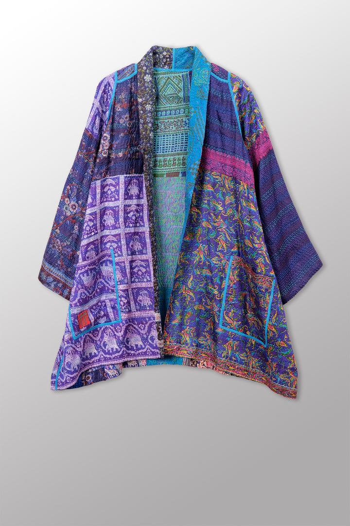 Vintage Silk Kantha A-Line JKT