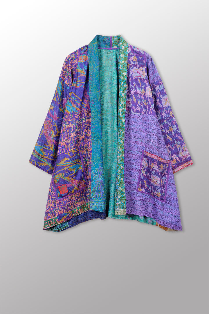 Vintage Silk Kantha A - Line JKT
